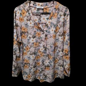 Women’s Floral V-Neck Long Sleeve Blouse